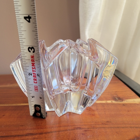 Crystal D'Arques Paris France 24% Lead Crystal Candle Holder 8 Point star Genuin - Picture 9 of 10